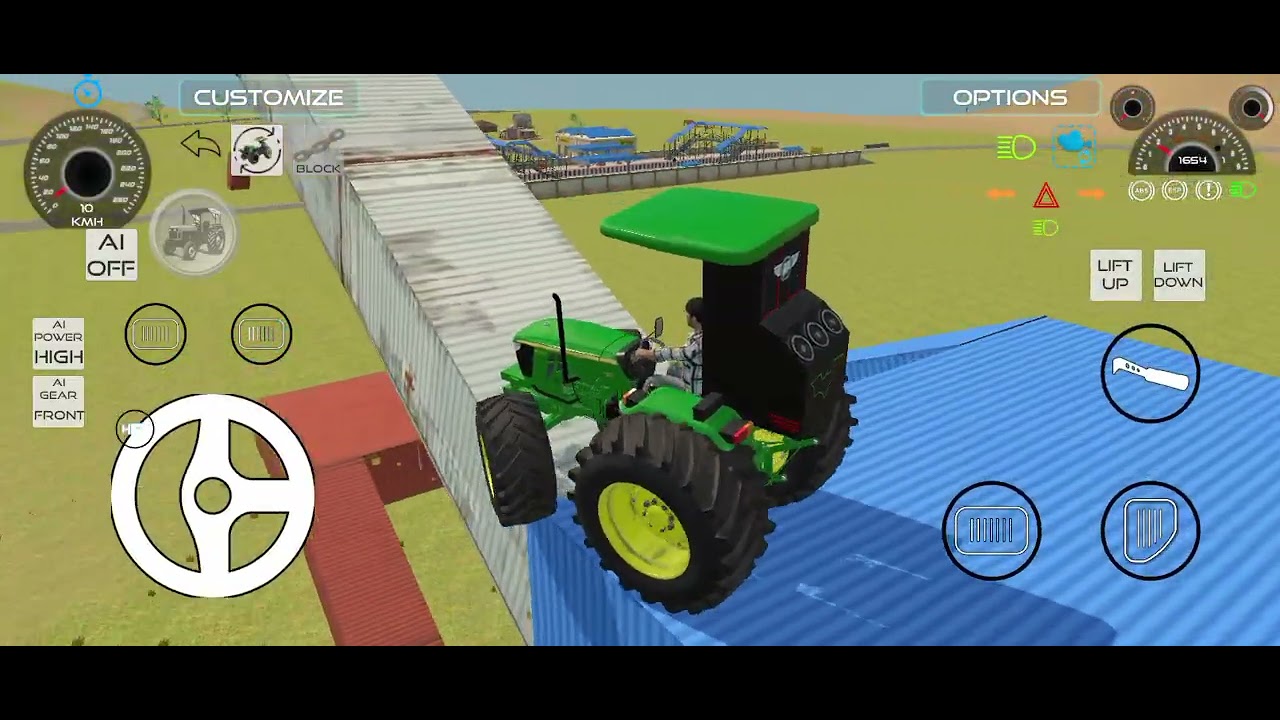 Driving 4x4 tractor with 4 ai feature in game 💥#4x4 #viralvideo #tractor #games 