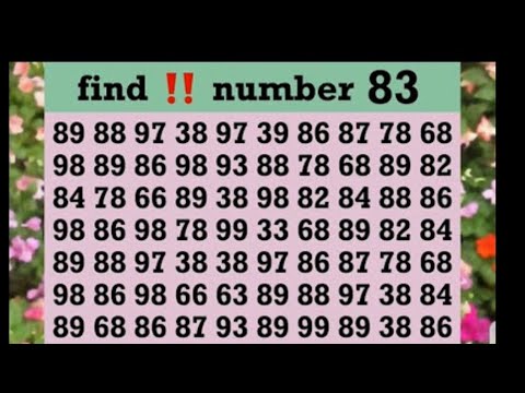 Find the Number 83 🧐 | Only Sharp Eyes Can Spot It | Live Brain ...