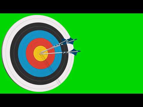 bow arrows fly on the target - bow arrows hit the target - green screen - free use @bestgreenscreen