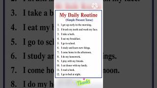 📚 My Daily Routine for Students | English Speaking Practice #english #kidseducatio # Shorts