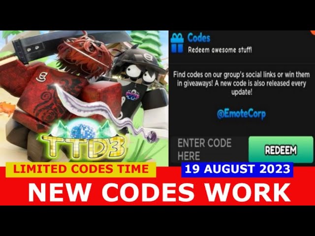 NEW UPDATE CODES [SUBWAY, +7 EMOTES] TTD 3 ROBLOX, LIMITED CODES TIME