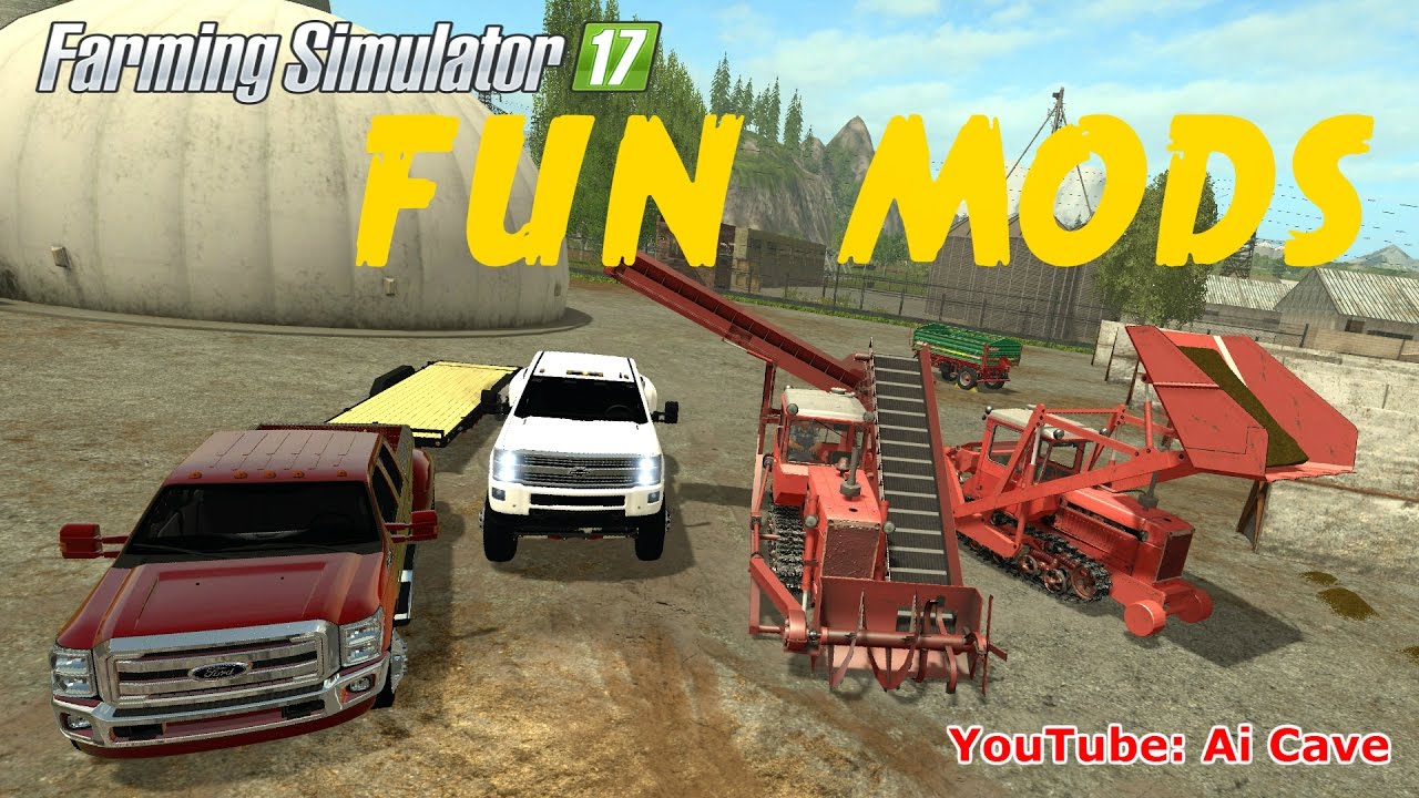 Farming Simulator 2017 Mods - Fun Chevy & Ford Pickups with Trailer (Rambow145) + USSR Loading Pack