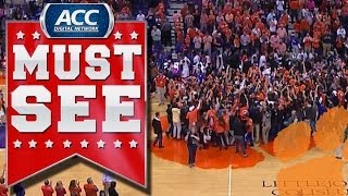 Clemson Fans Rush Court After Upset Against Duke | ACC Must See Moment