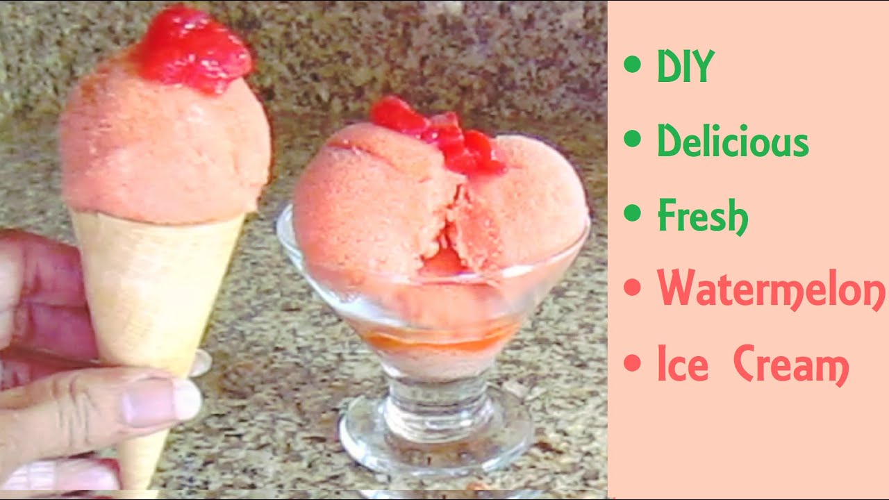 Homemade Watermelon Ice Cream w/ Dairy or PlantBased Ingredients