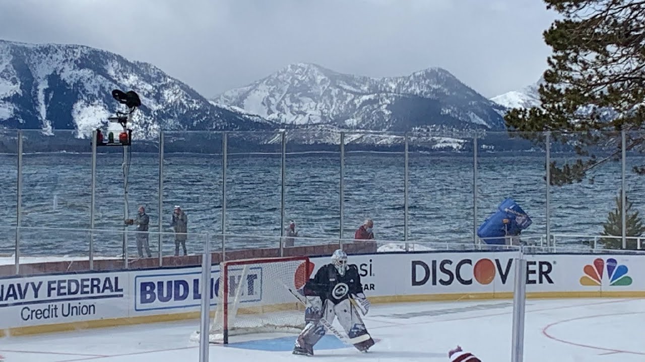 Vegas Golden Knights vs. Colorado Avalanche Framed 15 x 17 2021 NHL  Outdoor Games at Lake Tahoe Match-Up Collage