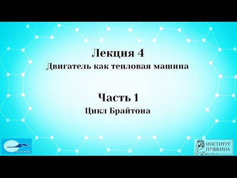 Лекция 4 Двигатель как тепловая машина. Часть 1 Цикл Брайтона