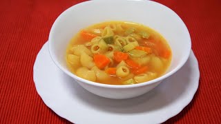 SOPA DE VERDURAS Y PASTA qué delicia