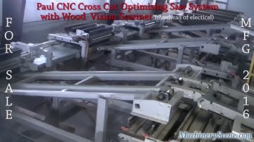 Paul CNC Cross Cut Optimizing Saw System with Wood Vision Scanner -  Overhead View