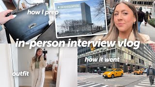 my first IN-PERSON job interview: prep with me, picking outfit, how it went!!
