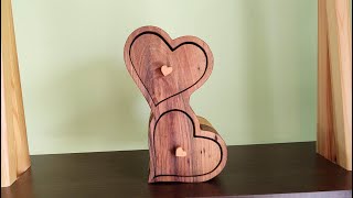 Bandsaw box in the shape of a heart