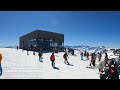 3 valleysval thorens  skiing from cime caron 3200m at a sunny day