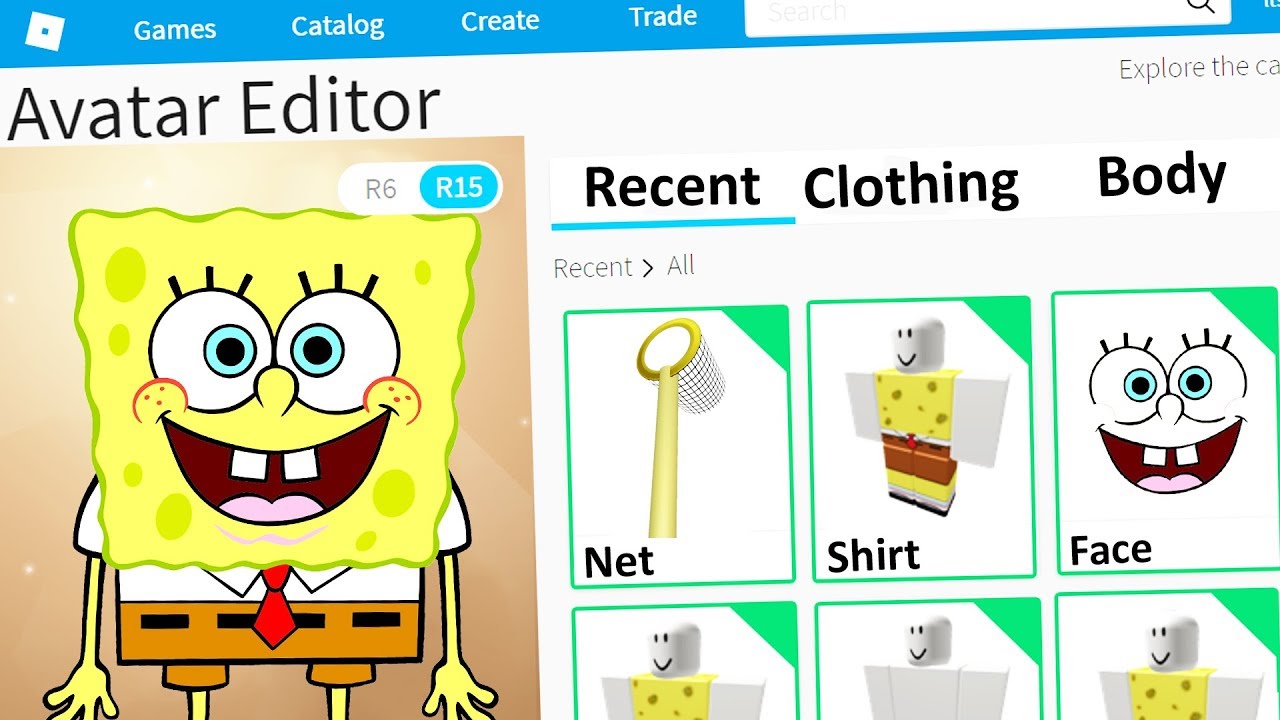 Making Spongebob A Roblox Account - spongebob roblox shirt