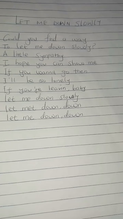 Let me down slowly song lyrics. Alec Benjamin song