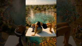 Crazy Nun Jumps Into The Hot Spring.