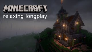Rainy Gothic Library: Minecraft Relaxing Longplay (No Commentary)