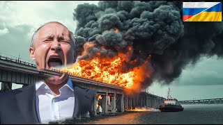 45 MINUTES AGO! Crimea on fire, NATO F-16 PILOTS destroy Crimean bridge