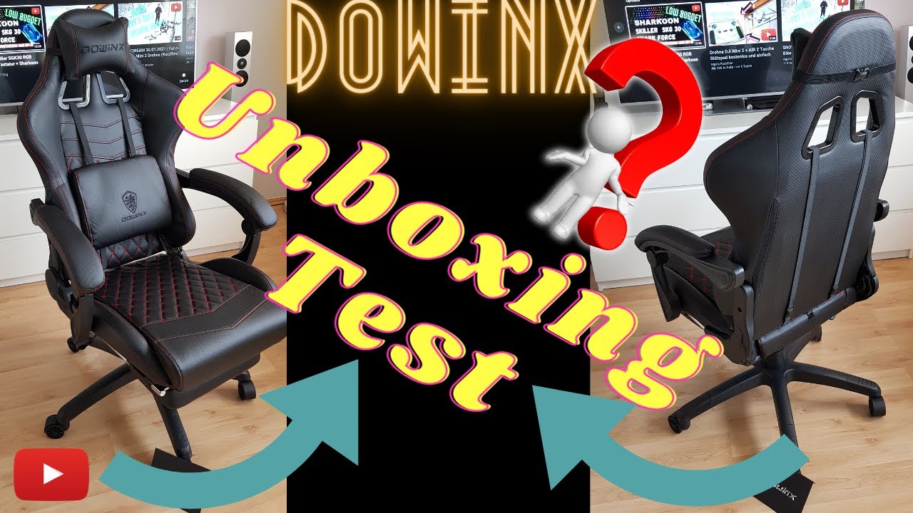 New Unboxing Test Dowinx Gaming Stuhl/Chair mit Massage Sportsitz günstig , low bugdet auch Home Office