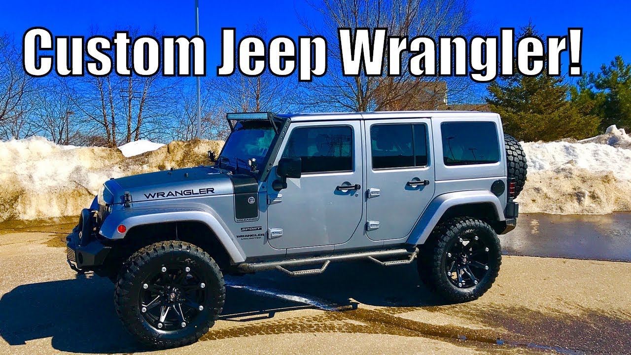 Custom Jeep Wrangler Unlimited! Lift, Wheels, Tires, LEDs, Winch, Bumpers &  More! - YouTube