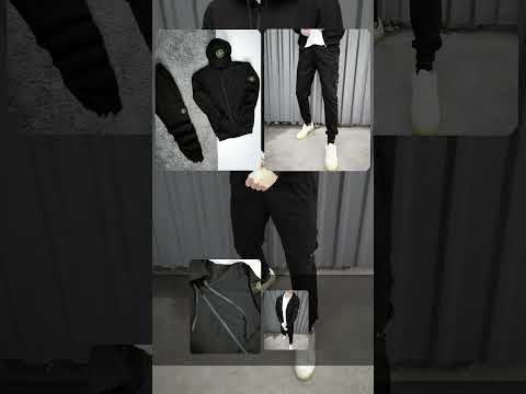 Костюм Stone Island мужской спортивный весенний осенний зиппер штаны стон айленд черный, видео 1