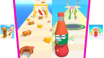 🔷🔶 Sandwich Runner Vs Juice Run All Levels Android iOS Gameplay Walkthrough 4K HD