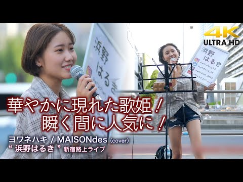 【 キュートな歌姫 】華やかに現れた歌姫！瞬く間に人気に！　ヨワネハキ / MAISONdes（cover）" 浜野はるき "  新宿路上ライブ【4K映像】