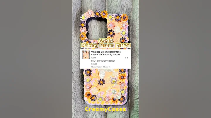 Whipped Cream Floral Phone Case – Y2K Butterfly & Pearl #asmr #phonecase #decoden #smallbusiness