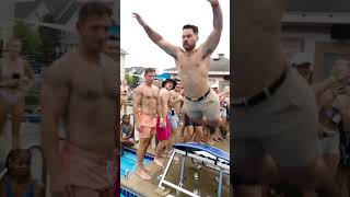 Olympic Trampoline at the pool party #shorts