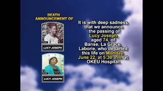 Lucy Joseph Short Obituary