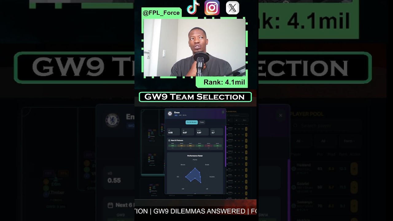 FPL GW9 Team Selection | Fantasy Premier League Tips 2025/26