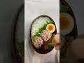2月28日(火)の旦那弁当/＊お手軽カニシュウマイ＊味玉＊ピーマンのソース炒め＊ごぼうサラダ＊サラダ＊みかん🍊