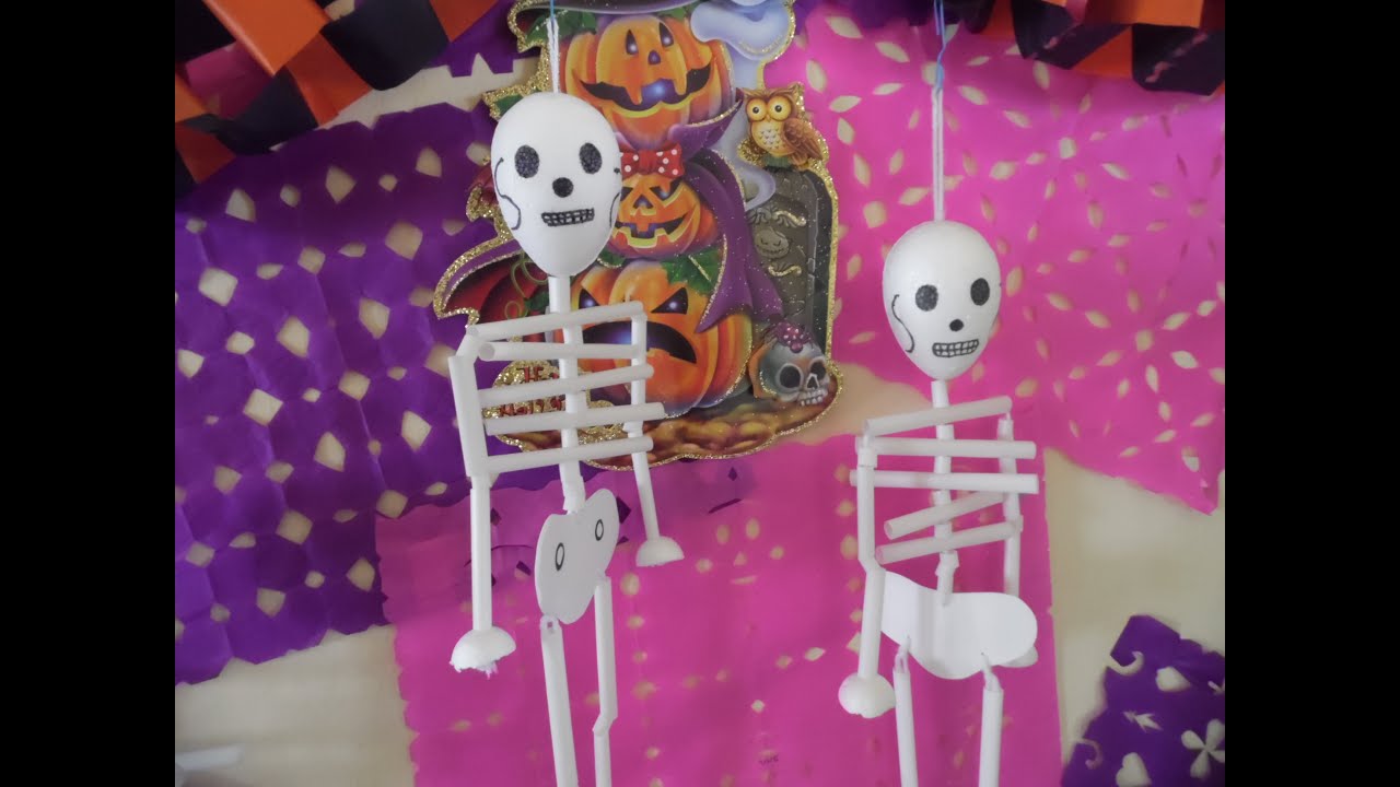 Calacas, idea de decoración para halloween - YouTube