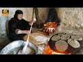 Granny Baking Bread And Cooking Abgoosht Broth In Village House 