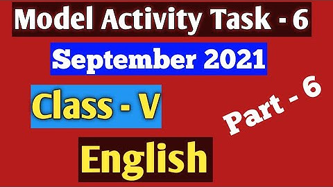 Class 5 English Model Activity Task  September 2021 part - 6