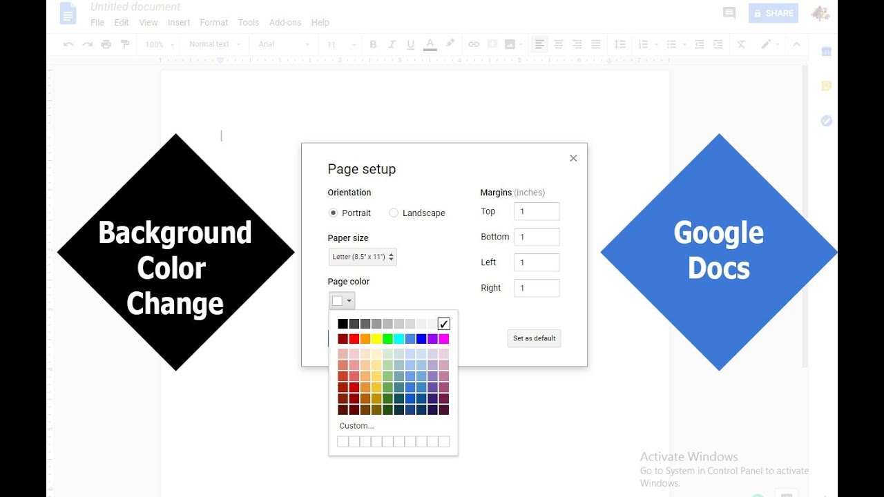 How to change Document Background Color in Google Docs 2019 - YouTube