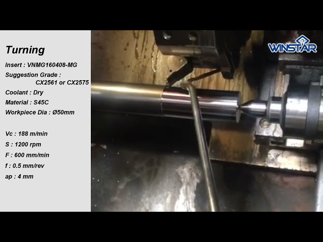 Turning - VNMG160408 Insert | Winstar Cutting Tools | 萬事達捨棄式車刀
