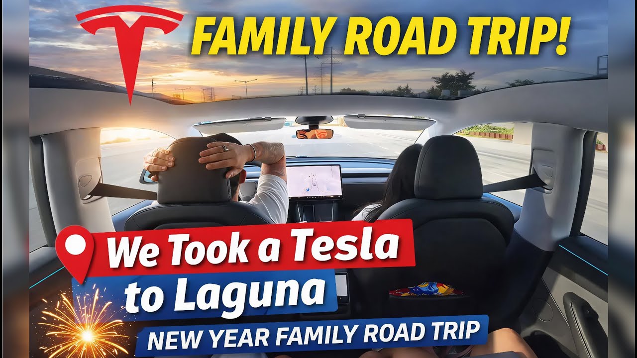We Took a TESLA to Laguna | New Year Family Road Trip #teslamodelY ...