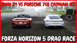 BMW Z4 vs Porsche 718 Cayman GTS - Forza Horizon 5 Drag Race