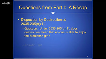 Part II of II:  Training on the Amendments to 5 C.F.R. 2635 Subpart B