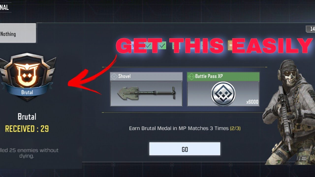 Get Shovel easily in CODM | Brutal Medal in CODM | CODM | GHOST०YT