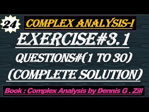 Lec#24||Exercise#3.1 Complete solution||Complex