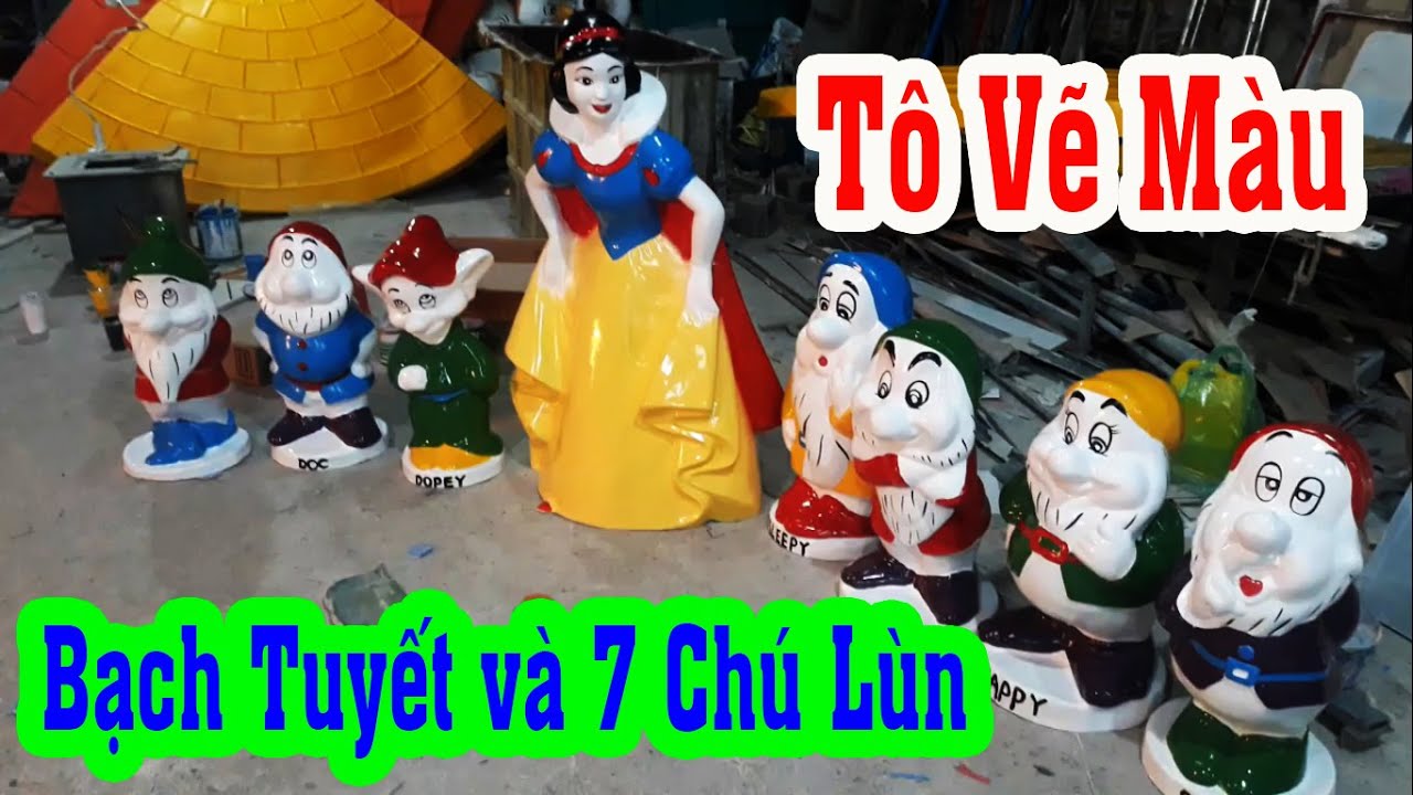 Tô Vẽ Màu Nàng Bạch Tuyết và Bảy Chú Lùn Trong Truyện... - youtube