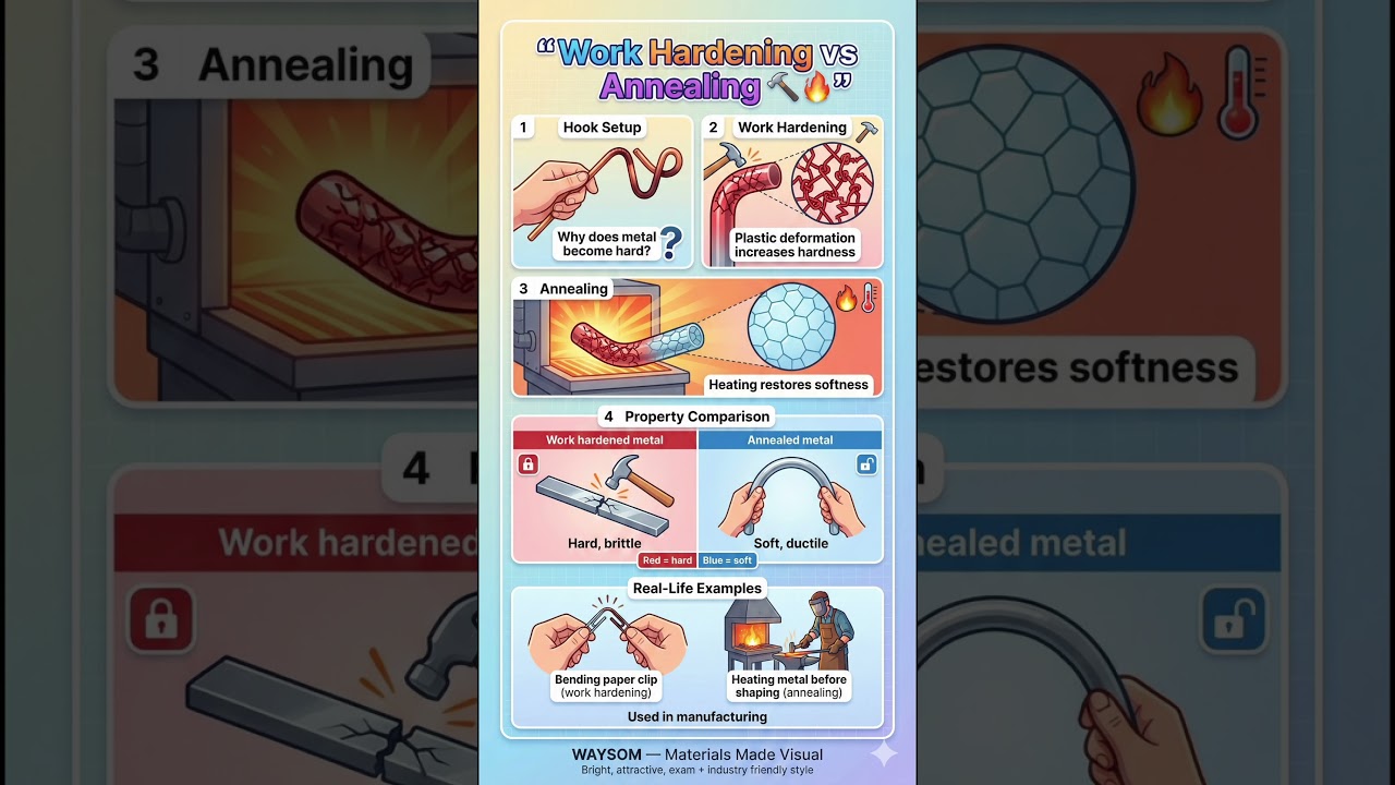 Work Hardening vs Annealing 🔨🔥 | Material Science Explained Visually