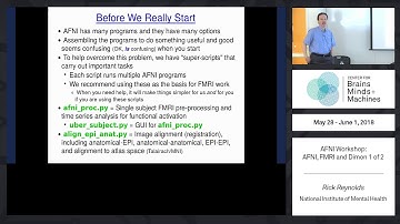 01 - AFNI, FMRI and Dimon 1 of 2