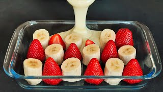 Brilliant trick with strawberries and bananas. Simple and delicious dessert. Only 3 ingredients. Fan