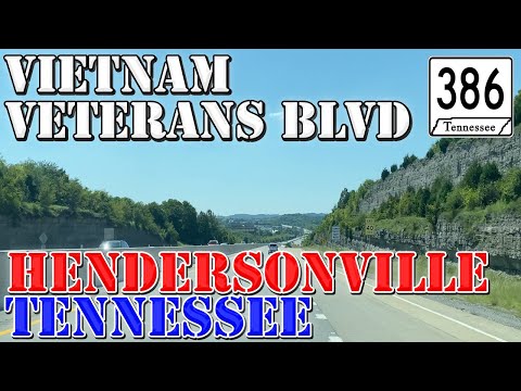 TN-386 - Vietnam Veterans Blvd - Gallatin to Nashville - Tennessee - 4K Highway Drive