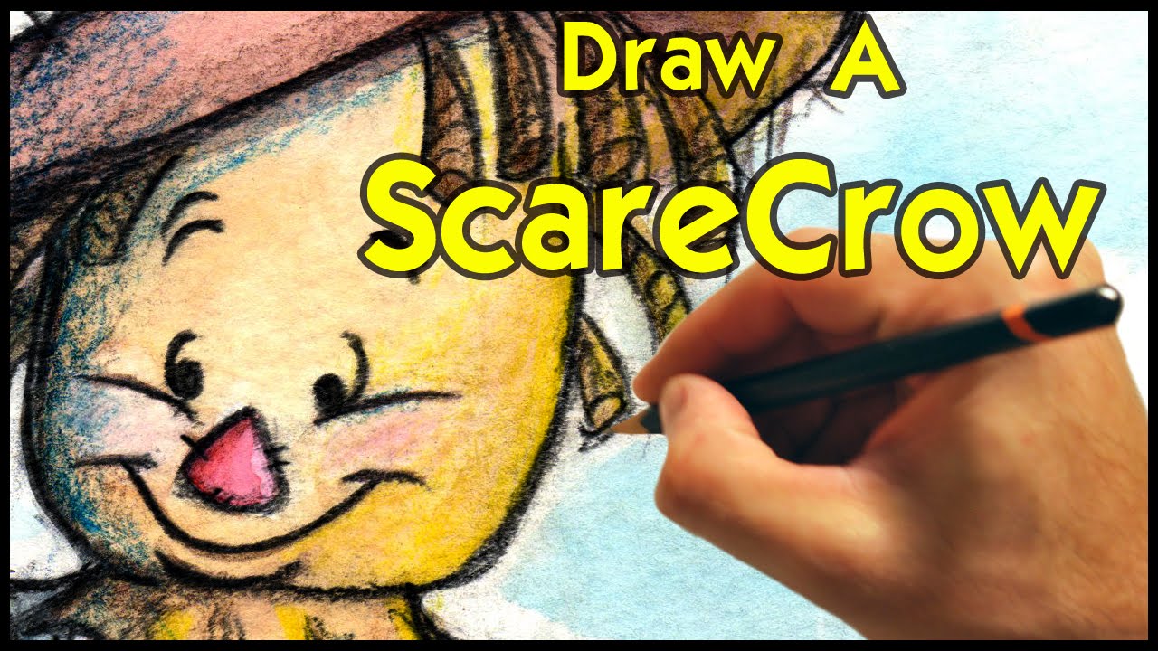 How to Draw a Scarecrow - Step by Step - Narrated - YouTube