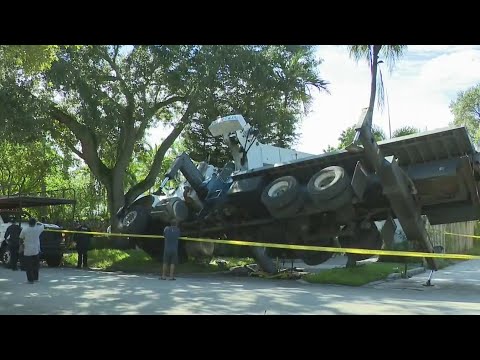 Two cranes fall onto Fort Lauderdale home leading to significant damage
