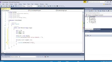 Using Microsoft Visual Studio C# program to find maximum and minimum element in an array.