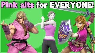 Giving Pink Costumes To Characters Without One - Super Smash Bros Ultimate