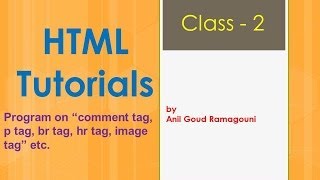 Program on Html tags like comment ,p ,br , hr , image tag etc - Class 2.